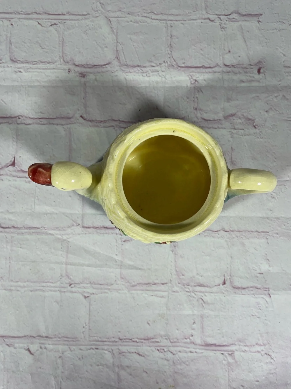 Vintage 1920’s-1930’s Marutomoware Ceramic Floral Swan Teapot Made in Japan